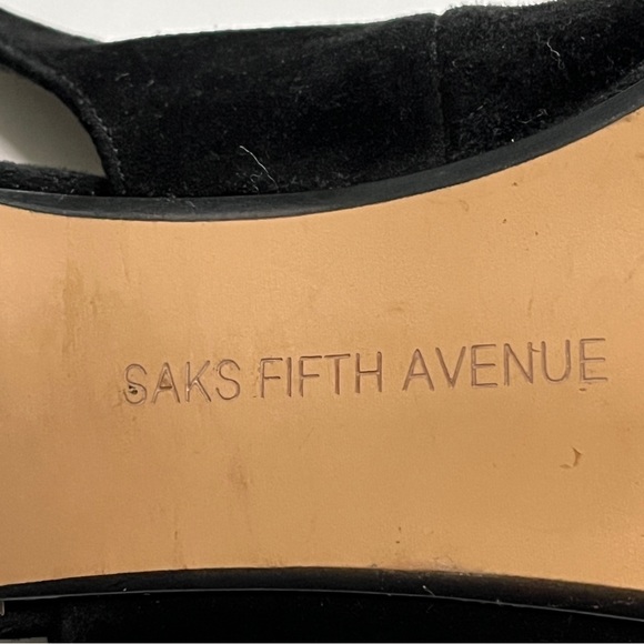 Saks Fifth Avenue Casual Bow Black Suede Slingback - Picture 6 of 6